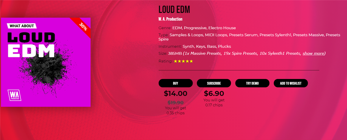 無料 Waproductionのwhat About Loud Edmがアンケート回答で無料配布 期間不明 Chillout With Beats