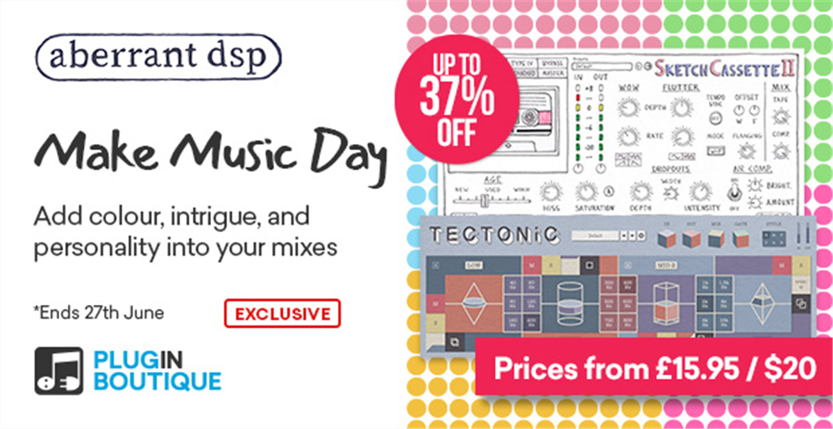 Save up to 28 on Aberrant DSP Tectonic Digitalis SketchCassette II and  ShapeShifter